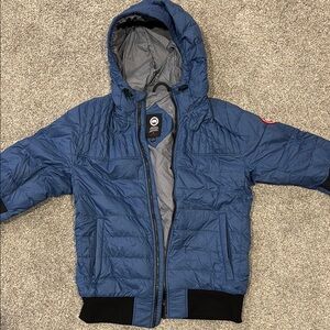 Canada Goose Blue Hooded Puffer Jacket